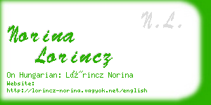 norina lorincz business card